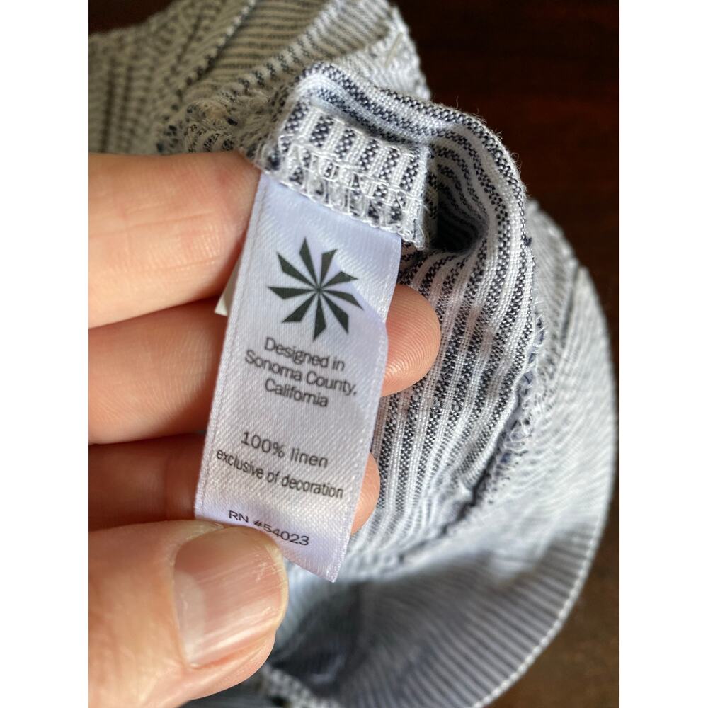 NWT Athleta navy stripe linen midi shorts 213047 Coastal Nautical  Vacation 12 - Picture 7 of 10